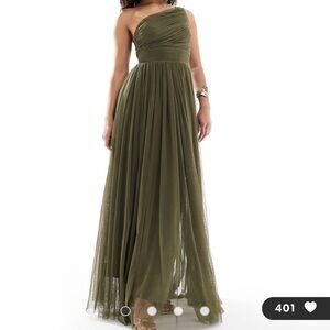 One Shoulder Dress in Olive